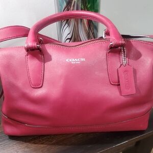 Coach Red Rich Cherry Leather Satchel